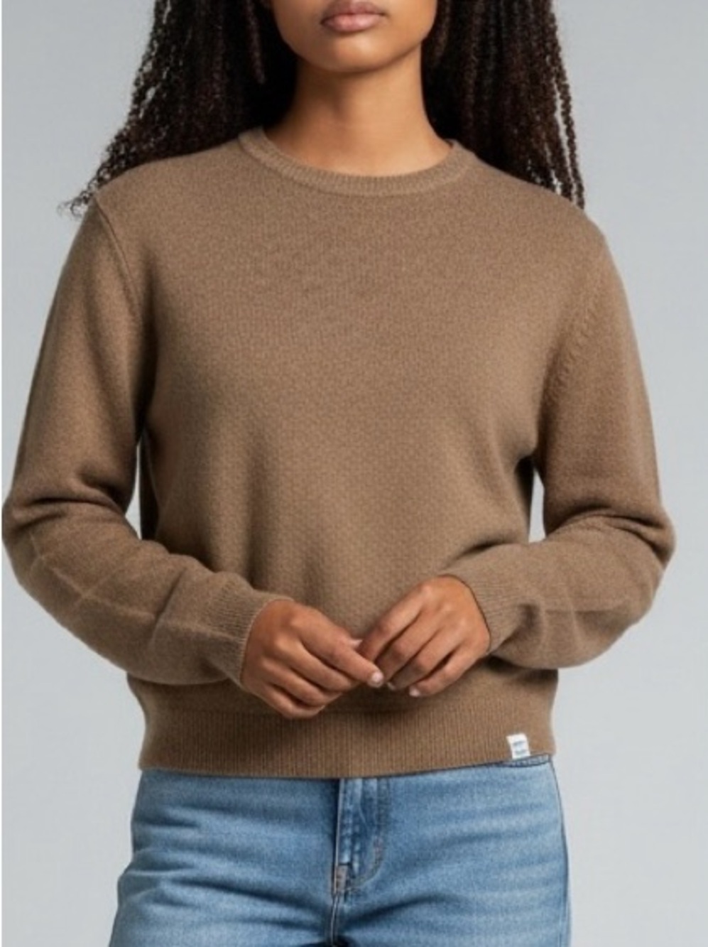 Norse Projects 100% Lambswool Women's Thick Taupe Crewneck Sweater